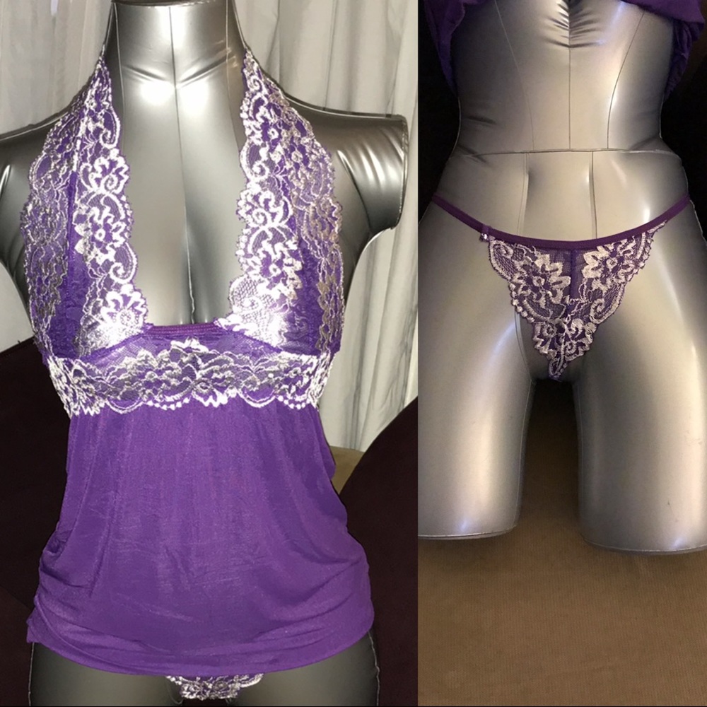 $10🛍 Babydoll slip lingerie set with G-string